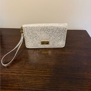 Betsey Johnson Sparkling Silver Clutch